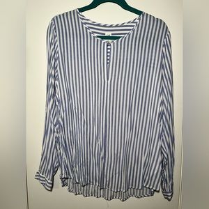 Gap blue and white striped blouse, size large